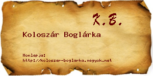 Koloszár Boglárka névjegykártya